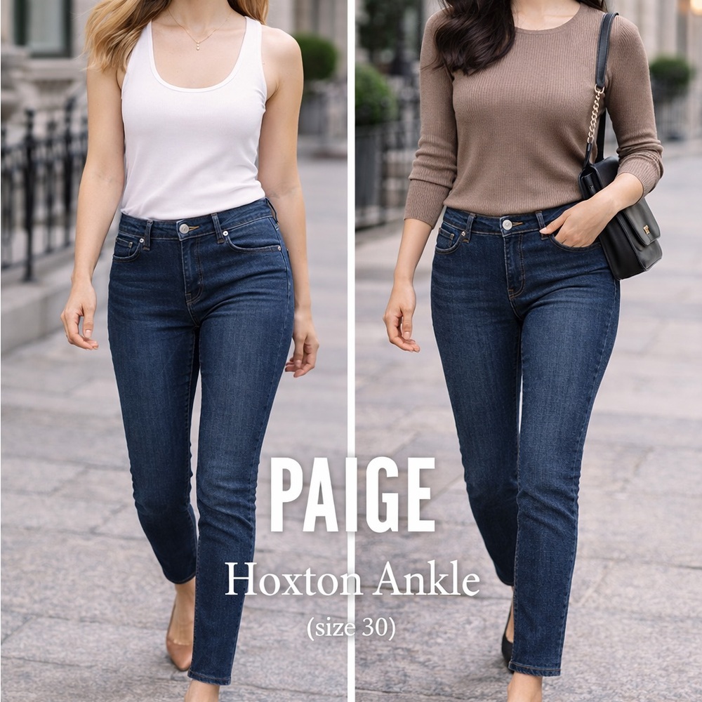 PAIGE Hoxton Ankle Jeans - Dark Blue